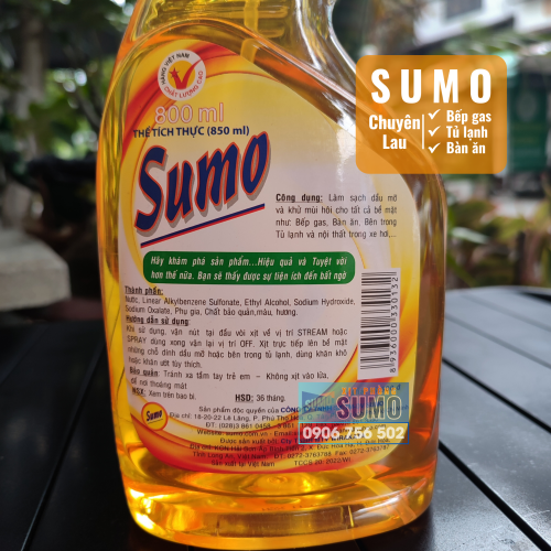 Chai lau bếp gas, tủ lạnh, bàn ăn 800ml 1